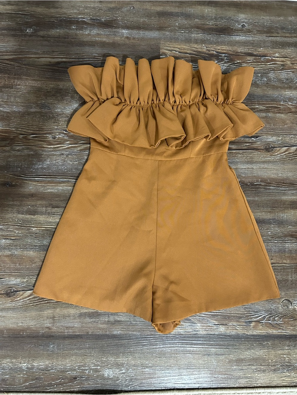 Ruffle top romper - Mustard